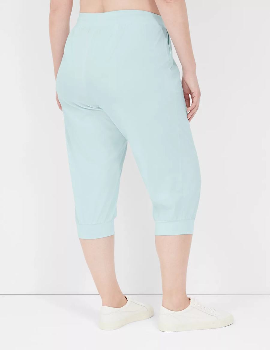 Women Lane Bryant LIVI Stretch Woven Capri Joggers Light Green | SPA766WY