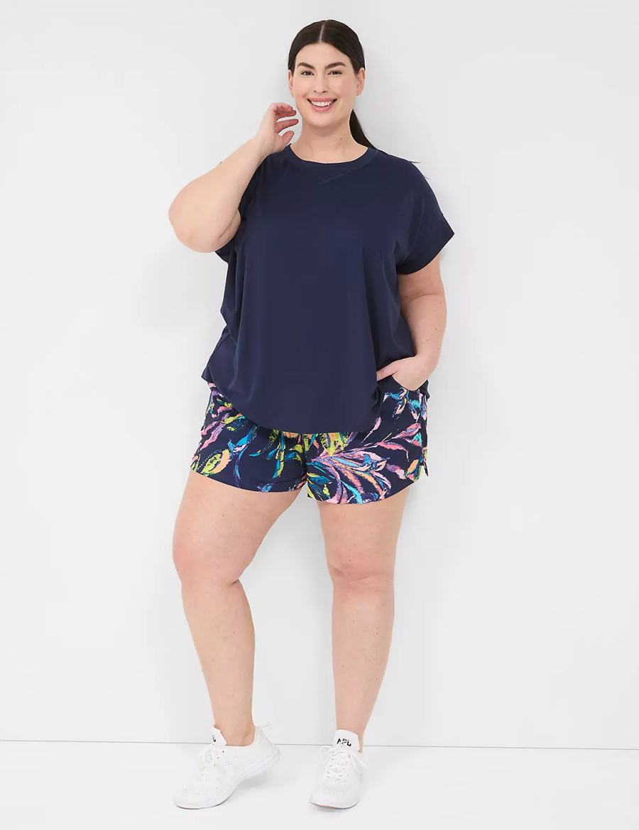Women Lane Bryant LIVI Stretch Woven Shorts Navy Multicolor | OVD5634LK