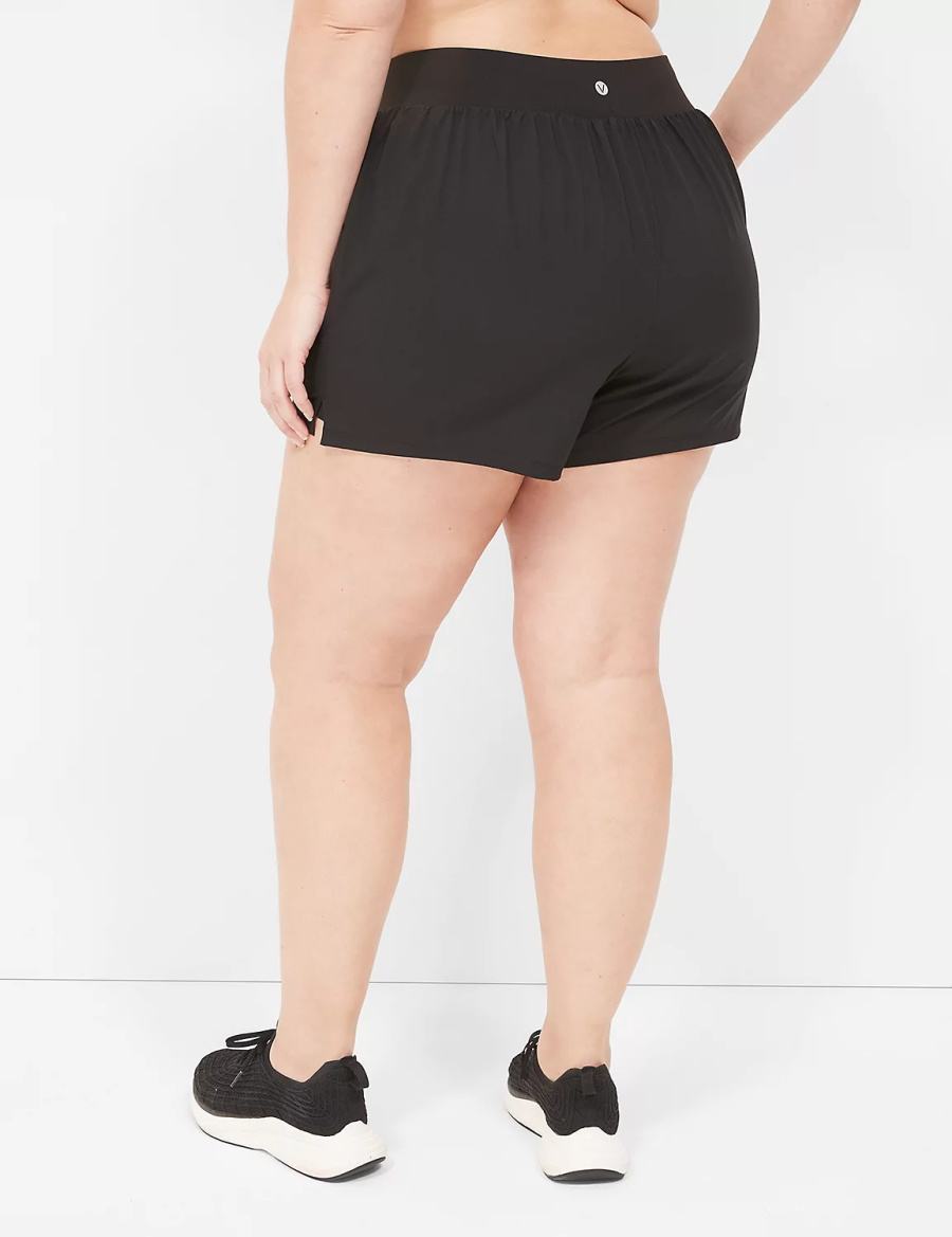 Women Lane Bryant LIVI Stretch Woven Shorts Black | ZBH2056PY