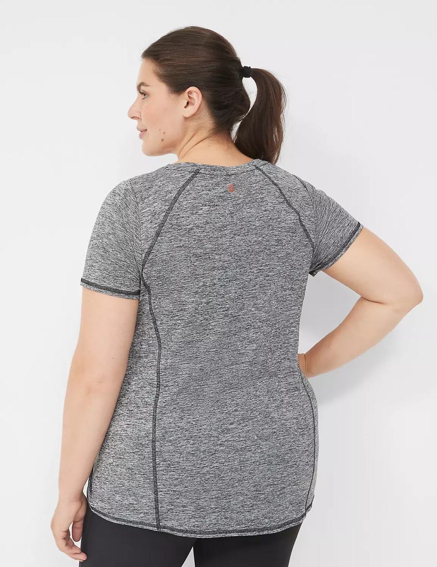 Women Lane Bryant LIVI Wicking Active Tee T Shirts Black | ACM1894QA