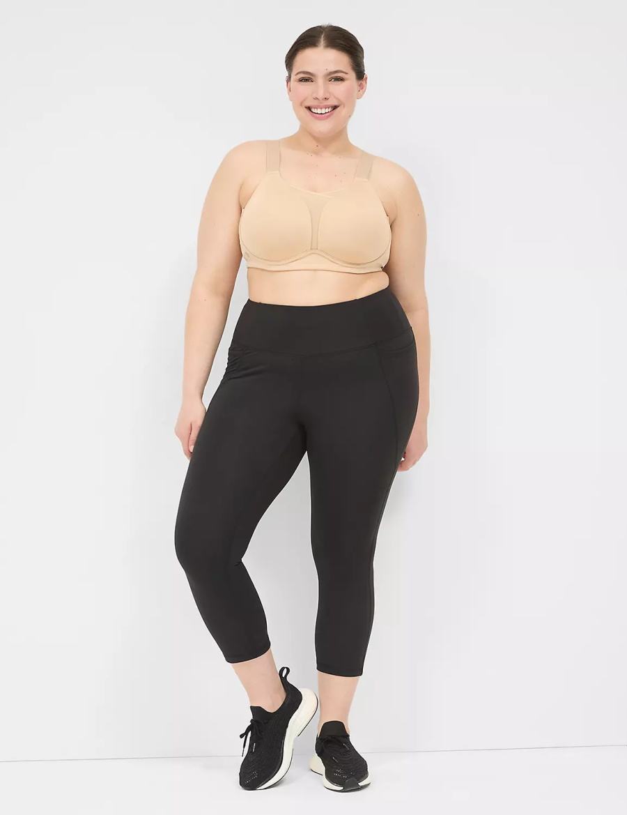 Women Lane Bryant LIVI Wicking Medium Impact NW Sports Bra Beige | XUE6023PX