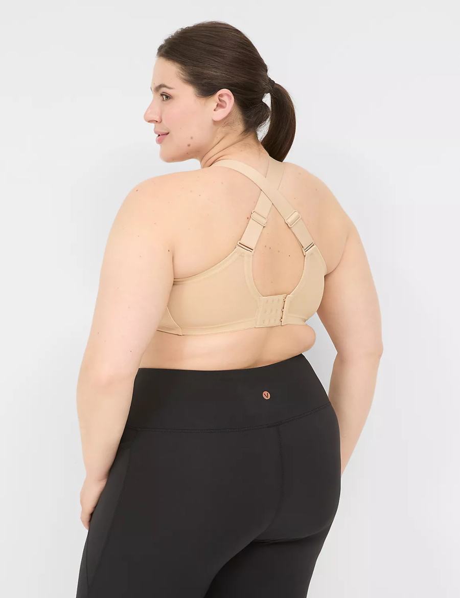 Women Lane Bryant LIVI Wicking Medium Impact NW Sports Bra Beige | XUE6023PX