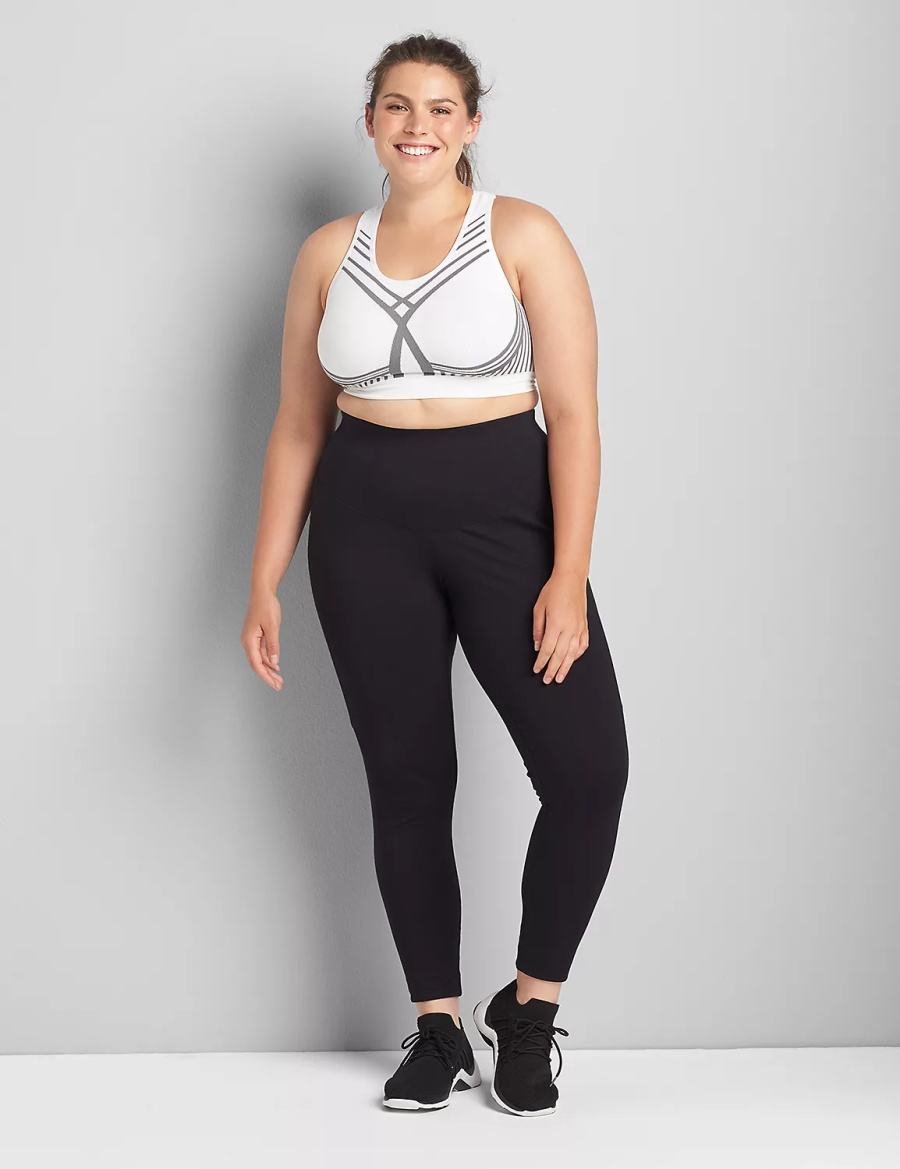 Women Lane Bryant LIVI Wireless Medium-Impact Seamless Sports Bra White | XYK515EU
