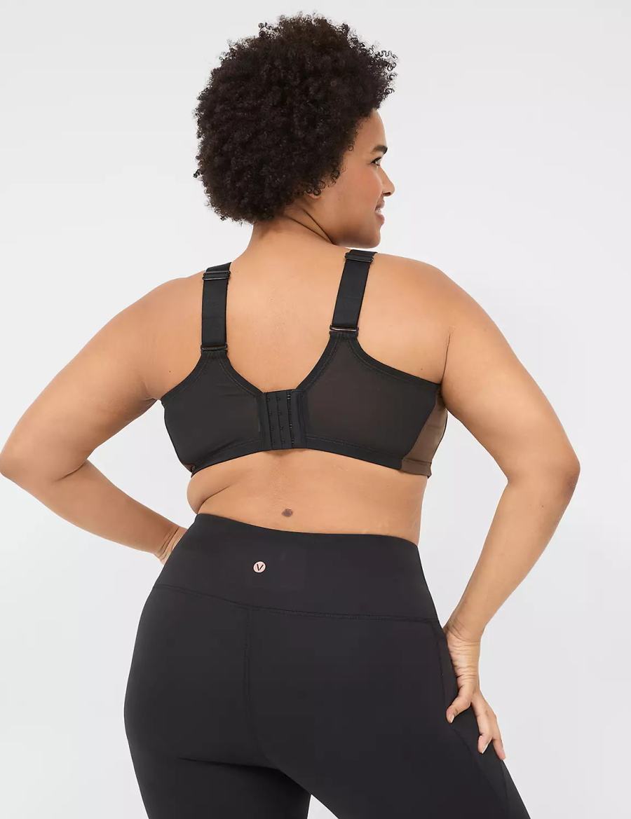Women Lane Bryant LIVI Wireless Medium-Impact Wicking Sports Bra Dark Brown | ARH8817AN