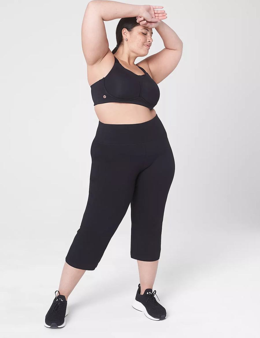 Women Lane Bryant LIVI Wireless Medium-Impact Wicking Sports Bra Black | CGX8417UJ