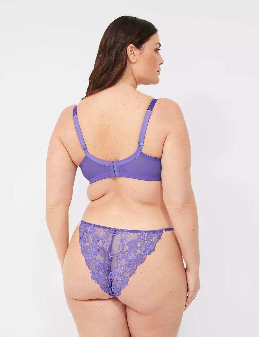 Women Lane Bryant Lace-Back Brazilian Panty Purple Multicolor | UOU1362IZ