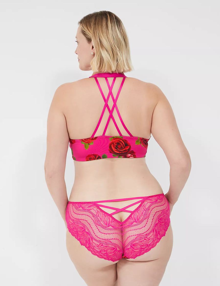 Women Lane Bryant Lace-Back Cheeky Panty Rose Fuchsia | RHH3227XB