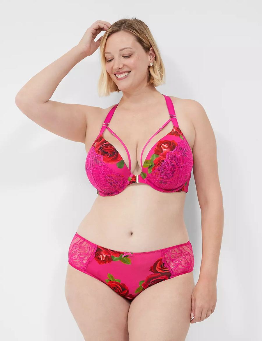 Women Lane Bryant Lace-Back Cheeky Panty Rose Fuchsia | RHH3227XB