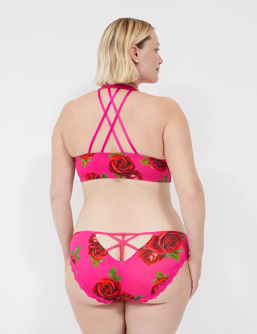 Women Lane Bryant Lace-Trim Bikini Panty Rose Fuchsia | VMW6440MO