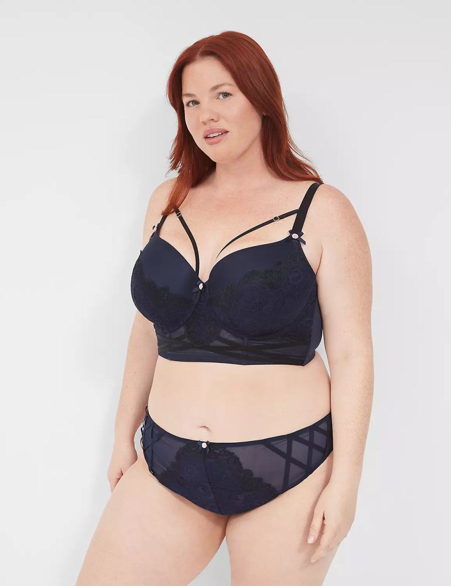 Women Lane Bryant Lace French Briefs Blue | LWD3193UN