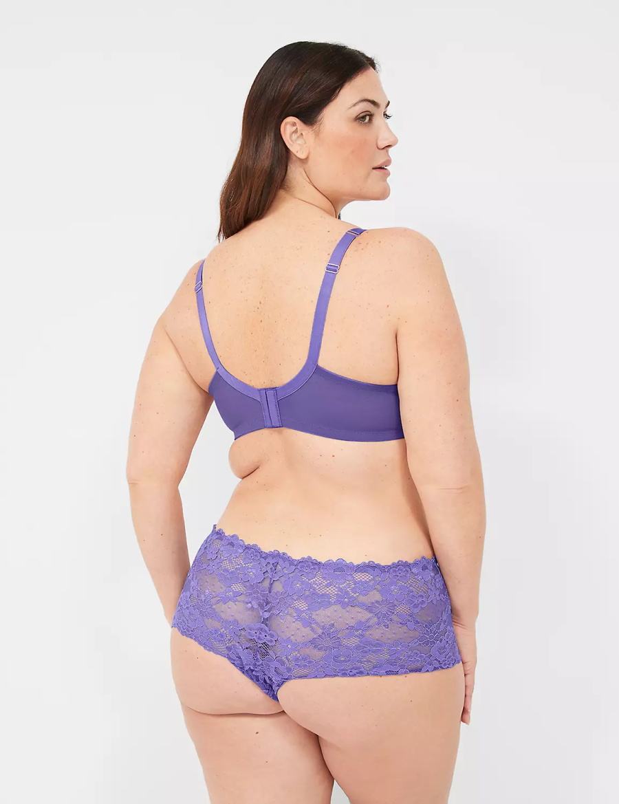 Women Lane Bryant Lace Max Boost Plunge Bralettes Purple | PER7972MK