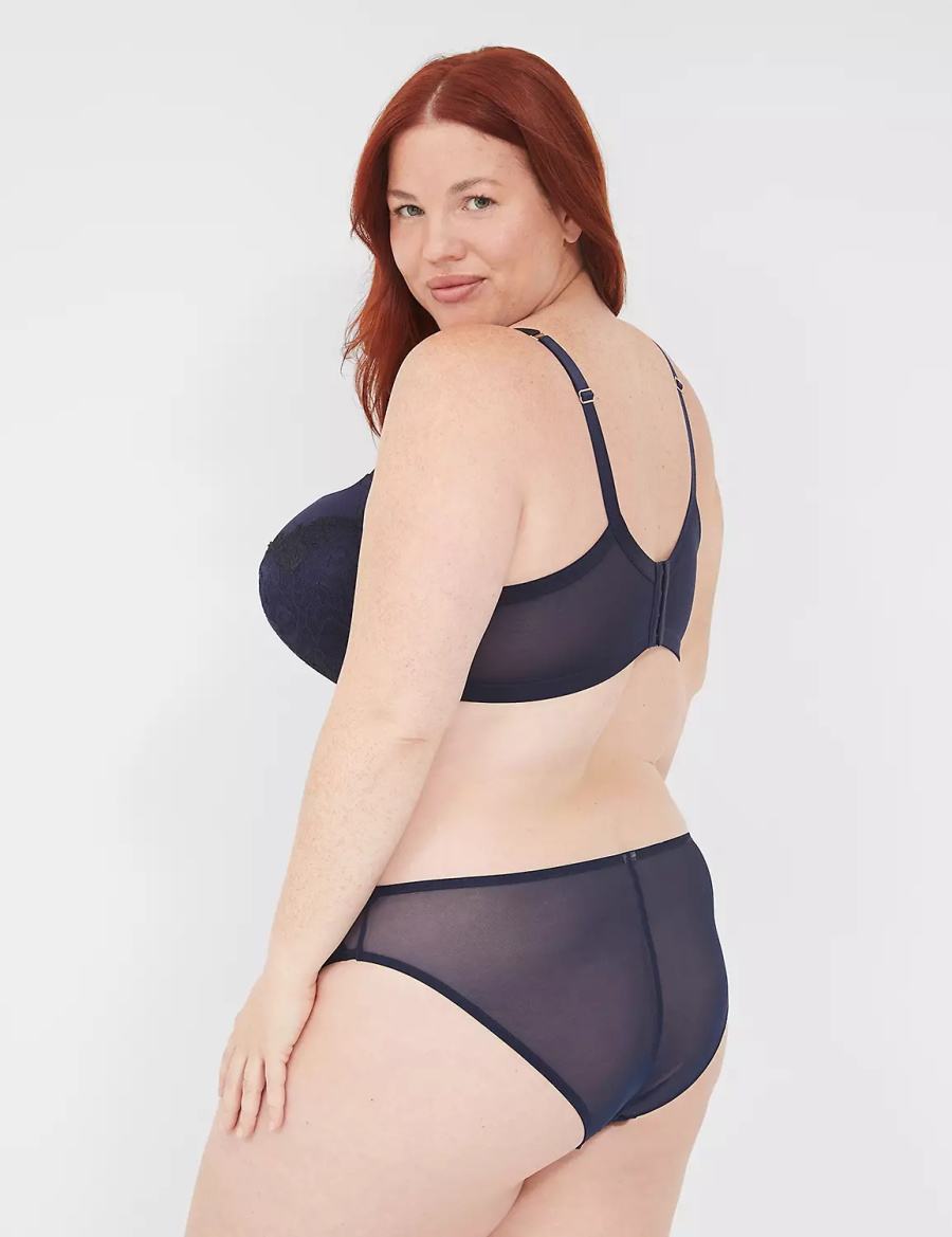 Women Lane Bryant Lace Max Boost Plunge Bralettes Blue | ZIU9129IH