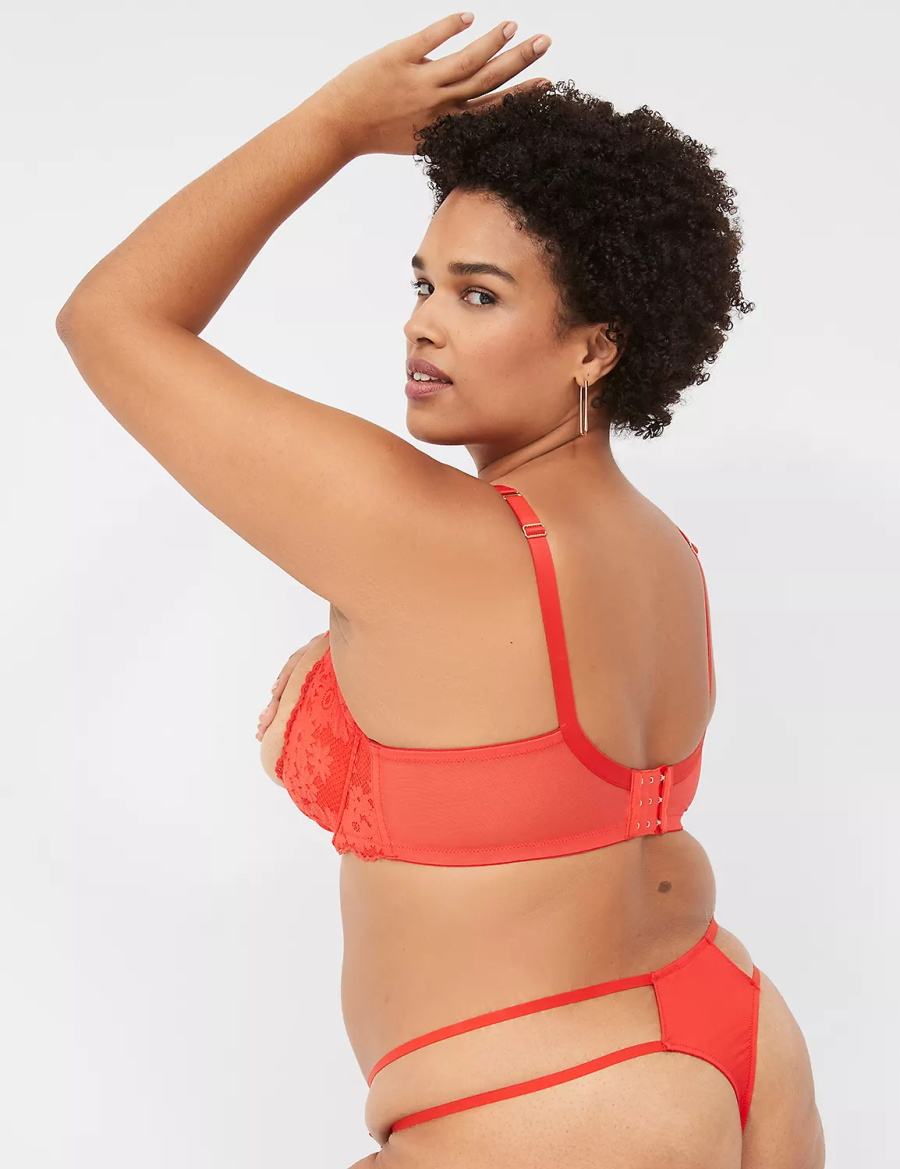 Women Lane Bryant Lace Quarter Cup Bralettes Deep Red | GQZ5195UR