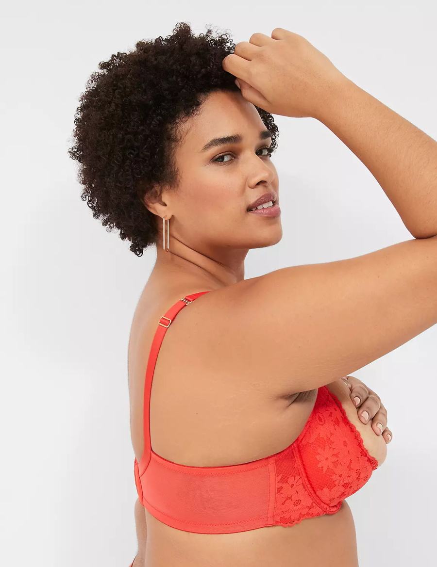 Women Lane Bryant Lace Quarter Cup Bralettes Deep Red | GQZ5195UR