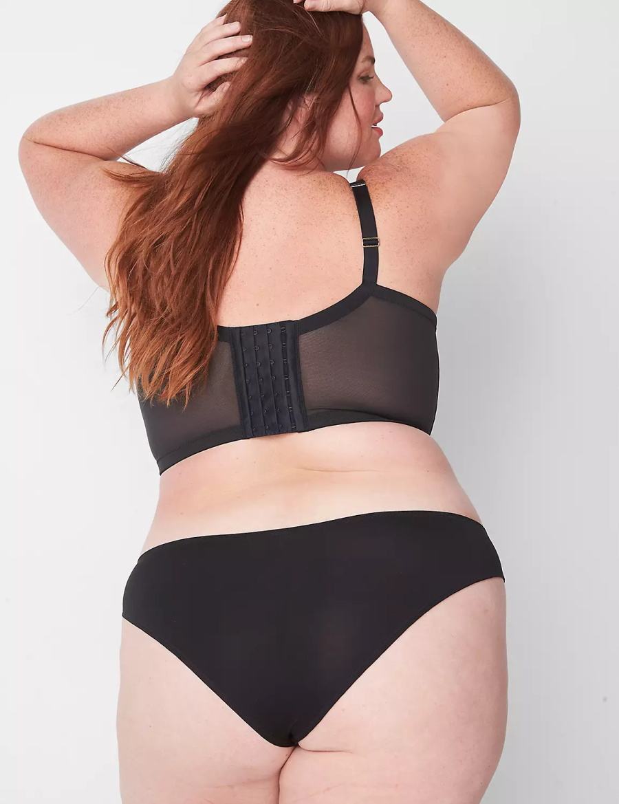 Women Lane Bryant Lace Tanga Briefs Black | JID2452EX