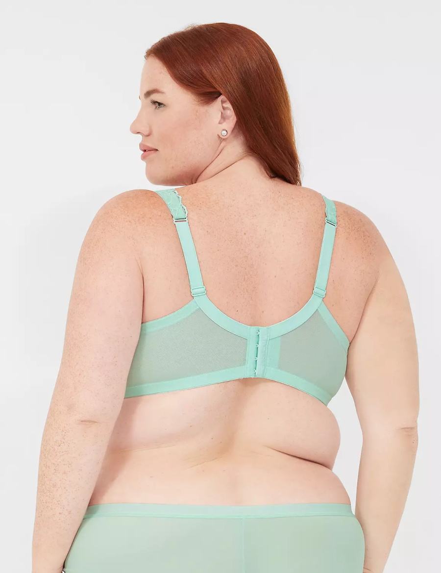 Women Lane Bryant Lace Unlined Full Coverage Bralettes Light Green | BCU1037ZR