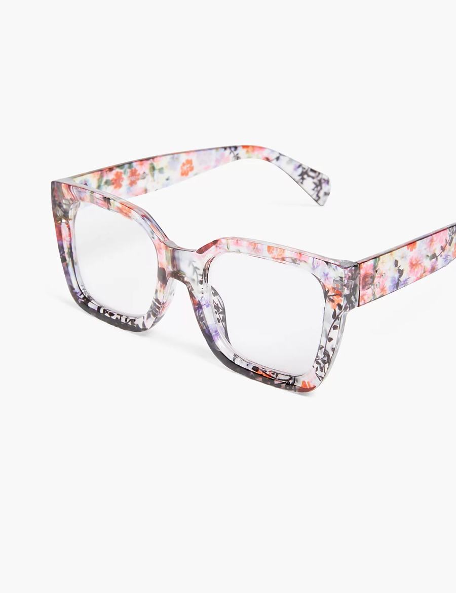Women Lane Bryant Leaf & Floral Square Reading Glasses Multicolor | WIB2132PG