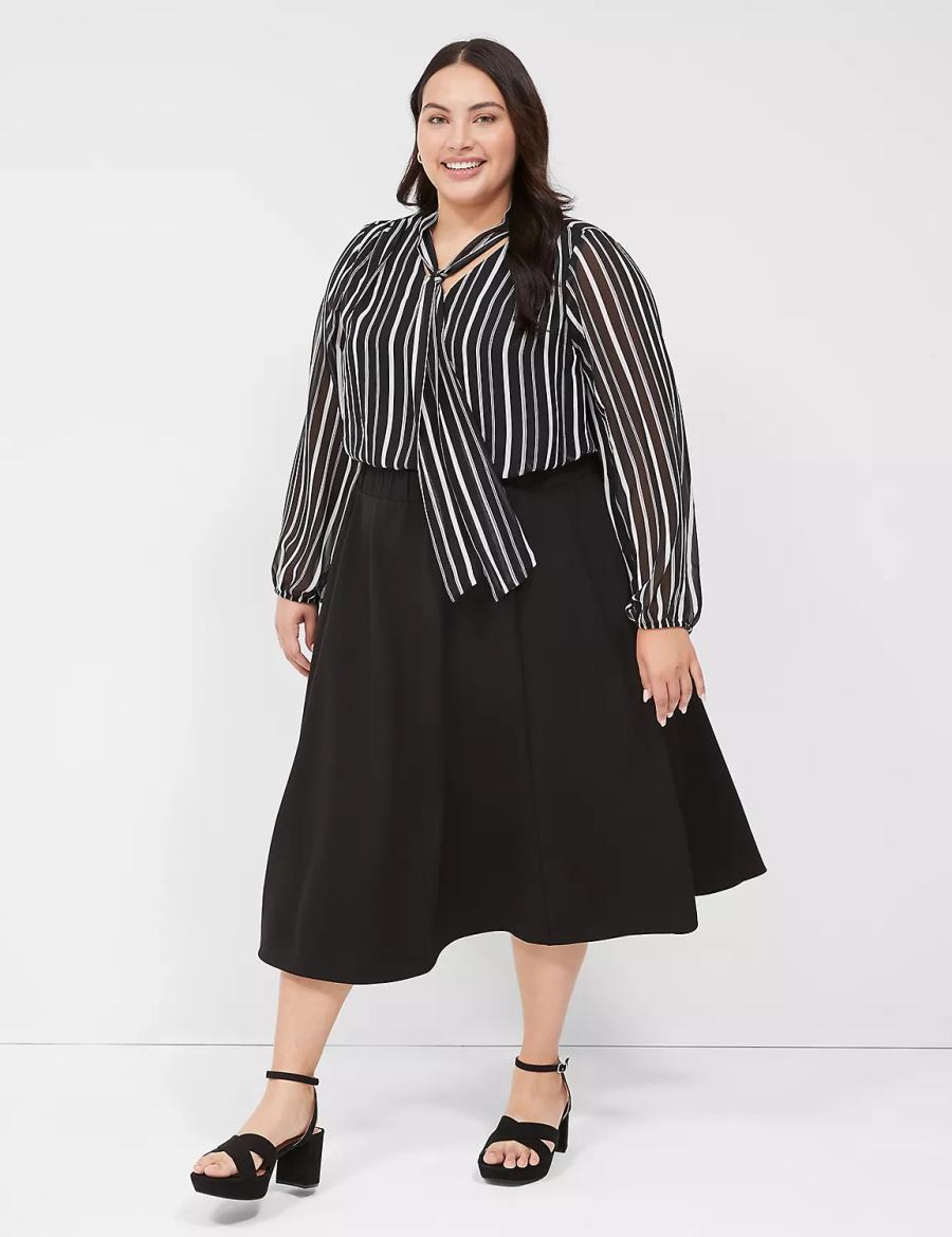 Women Lane Bryant Lena Skirts Black | DKO594ZN