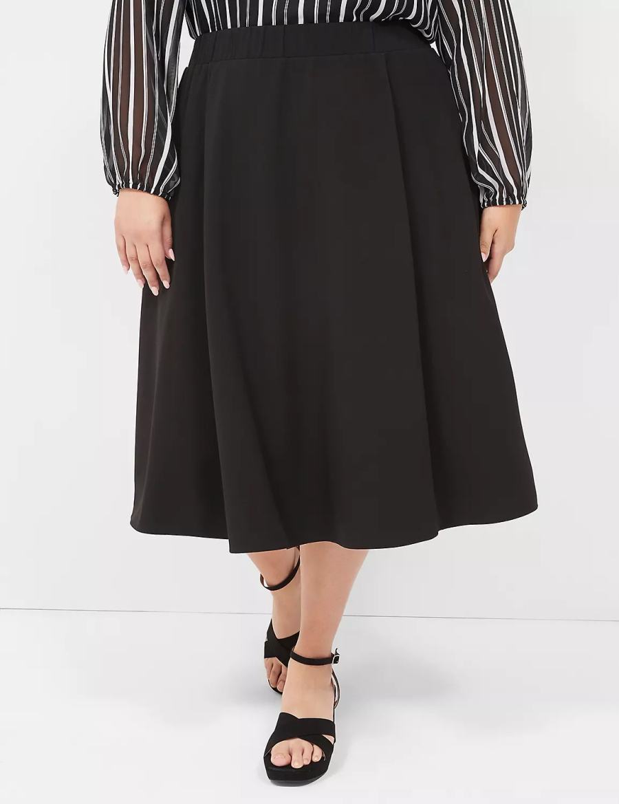 Women Lane Bryant Lena Skirts Black | DKO594ZN