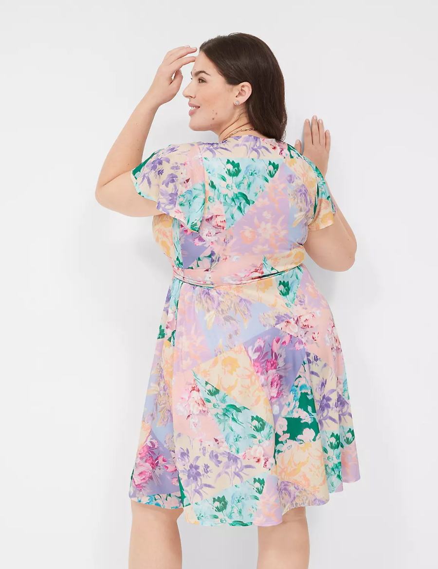 Women Lane Bryant Lena Surplice-Neck Knitted Dress Multicolor | UUA5915TO