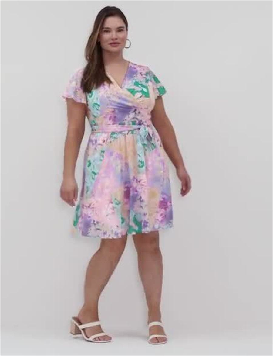 Women Lane Bryant Lena Surplice-Neck Knitted Dress Multicolor | UUA5915TO