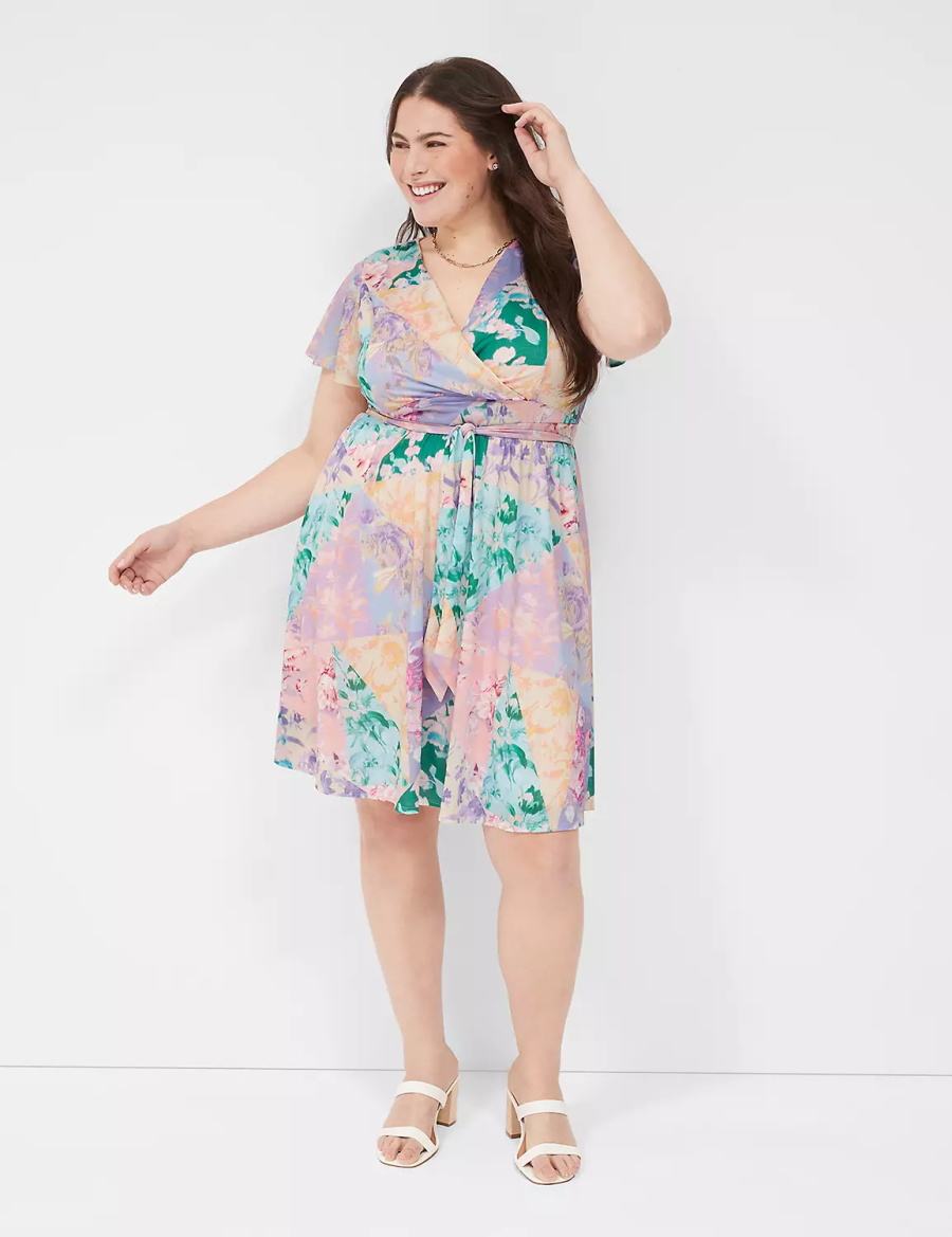 Women Lane Bryant Lena Surplice-Neck Knitted Dress Multicolor | UUA5915TO