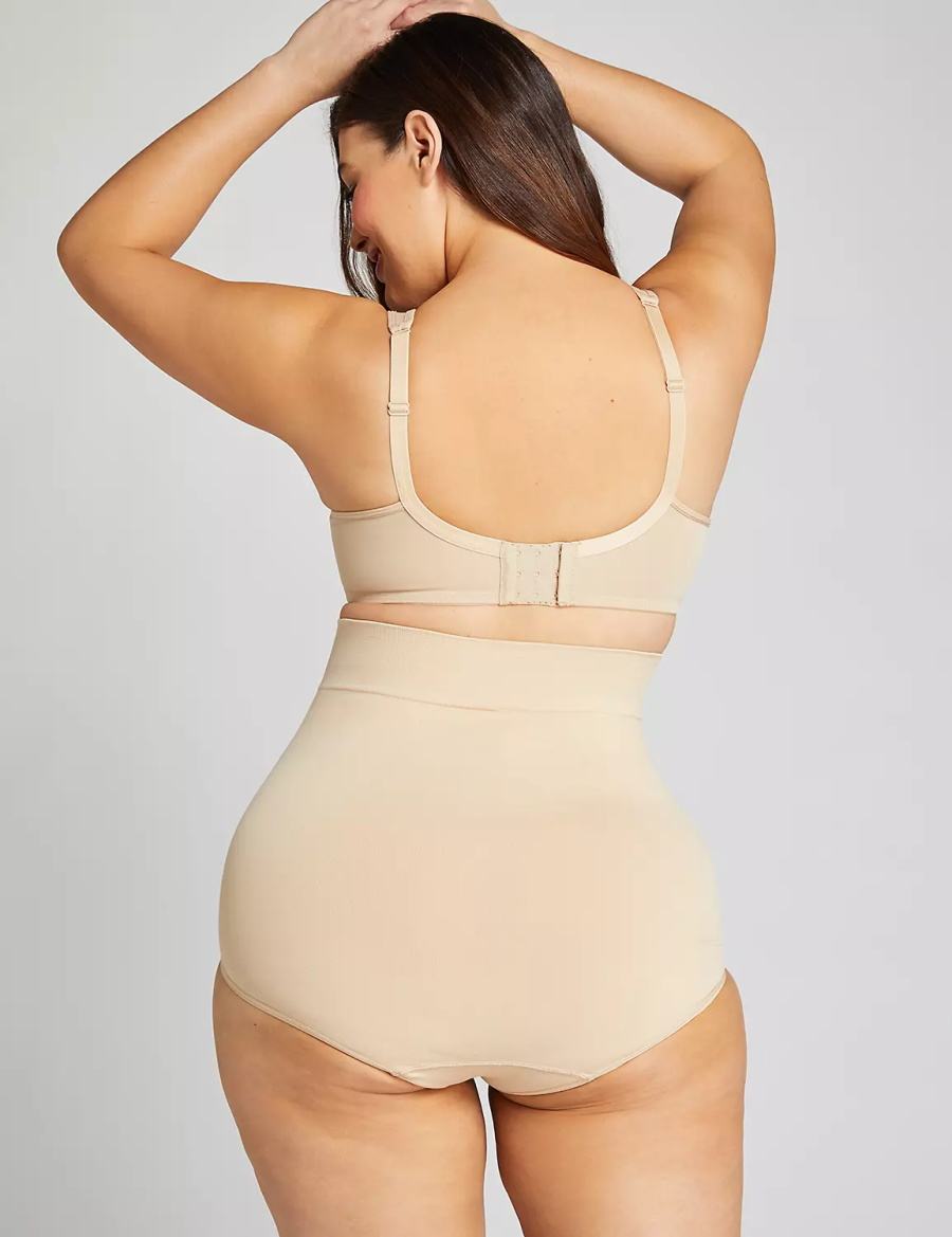 Women Lane Bryant Level 2 Shaping Ultra High-Waist Brief Briefs Beige | PCY2234TT