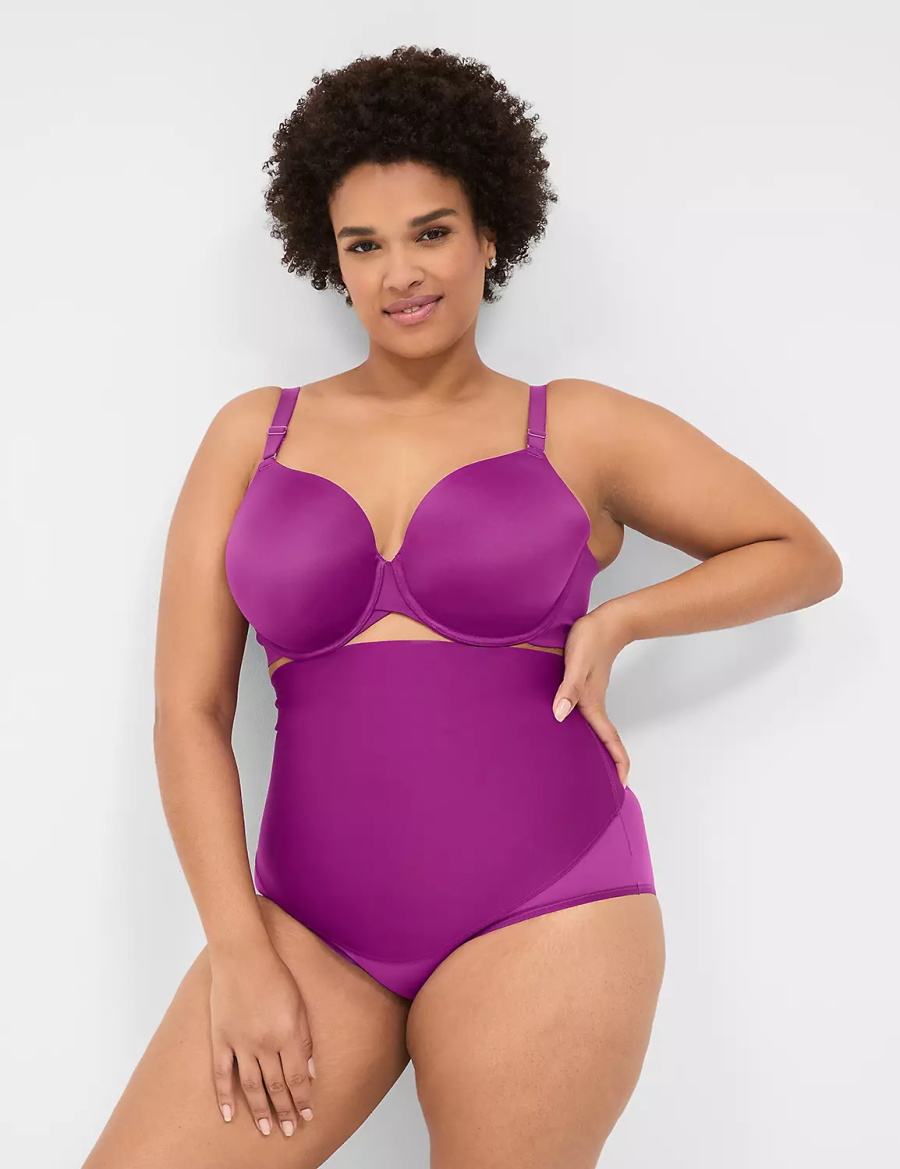 Women Lane Bryant Level 2 Totally Smooth Ultra High-Waist Briefs Purple | FCY5483YH