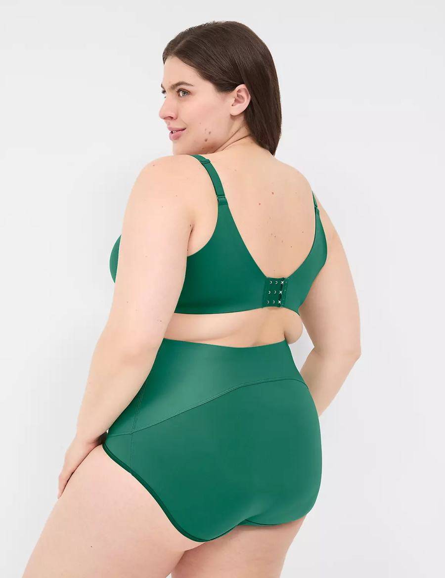 Women Lane Bryant Level 2 Totally Smooth High-Waist Briefs Dark Green | EEF7651SG