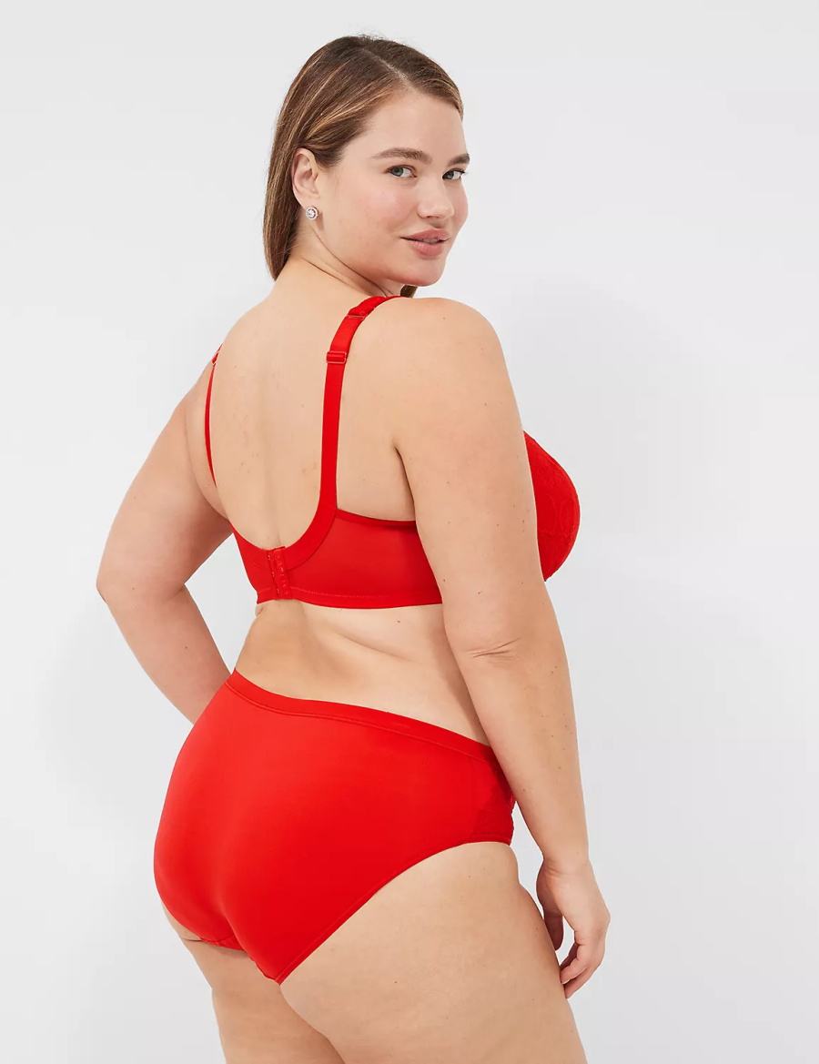 Women Lane Bryant Lightly Lined Full Coverage With Lace Bralettes Red | VIY6687SB