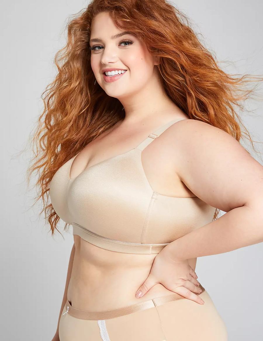 Women Lane Bryant Lightly Lined Lounge Bralettes Beige | UTC3385NI