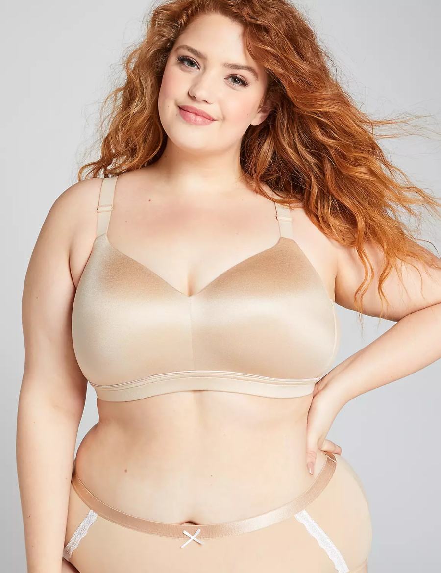 Women Lane Bryant Lightly Lined Lounge Bralettes Beige | UTC3385NI