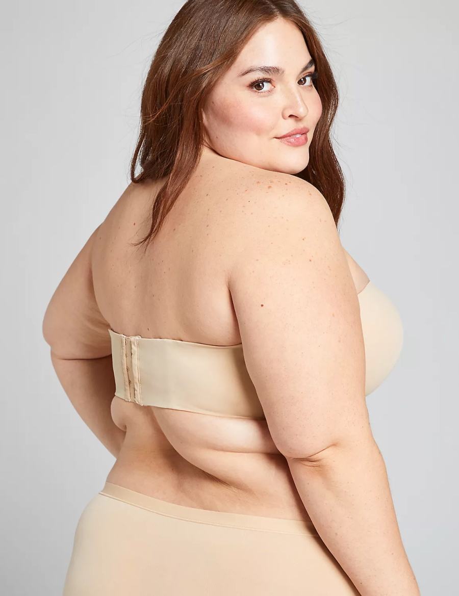 Women Lane Bryant Lightly Lined Multi-Way Strapless Bra Beige | WUO8953VD