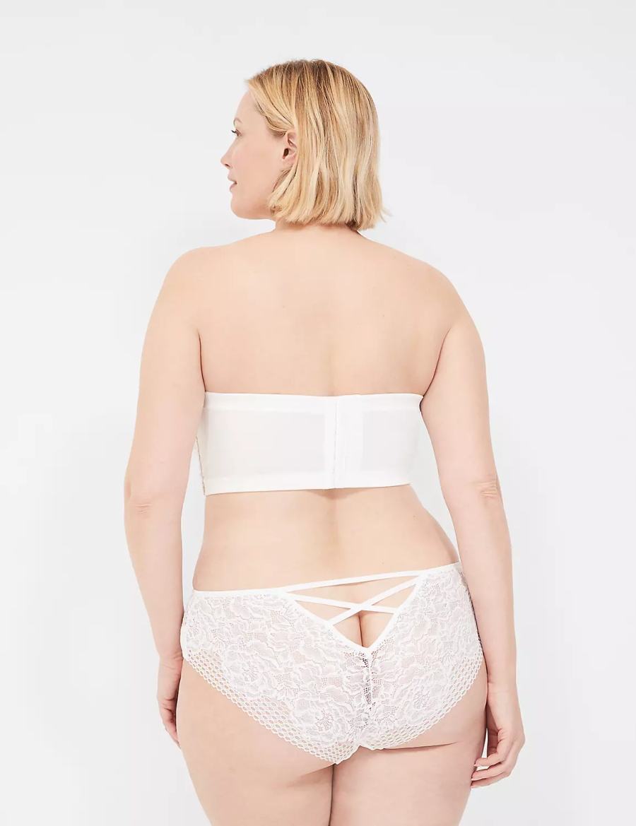 Women Lane Bryant Longline Boost Multi-Way Strapless Bra White | ZLM293YS