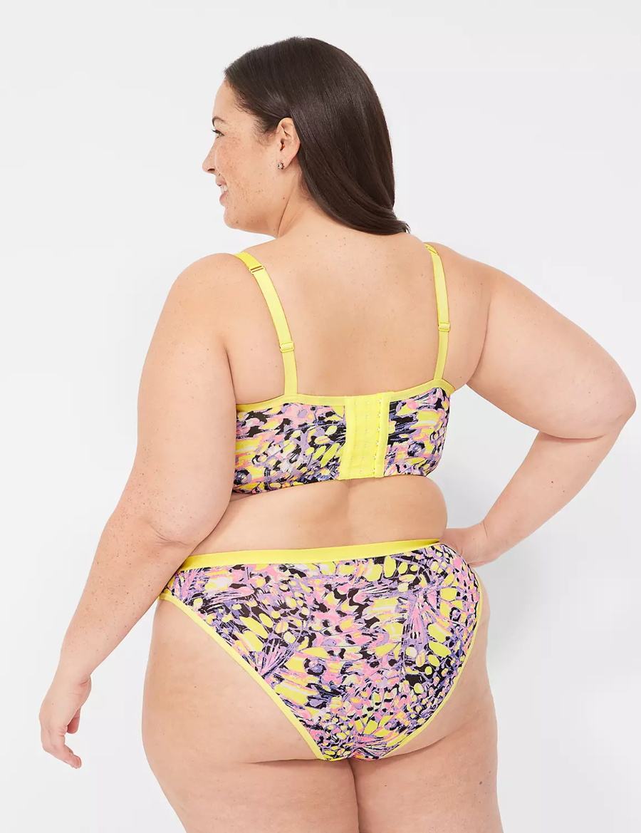 Women Lane Bryant Longline Demi Bralettes Yellow Multicolor | YRR6091IX