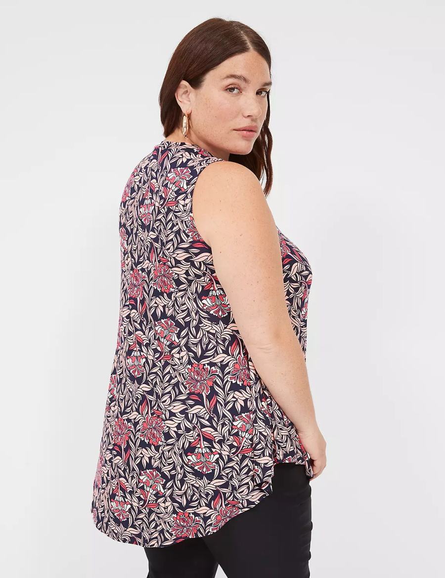 Women Lane Bryant Max Swing Sleeveless High-Neck Tunic T Shirts Pink Coral | LYF6131XF