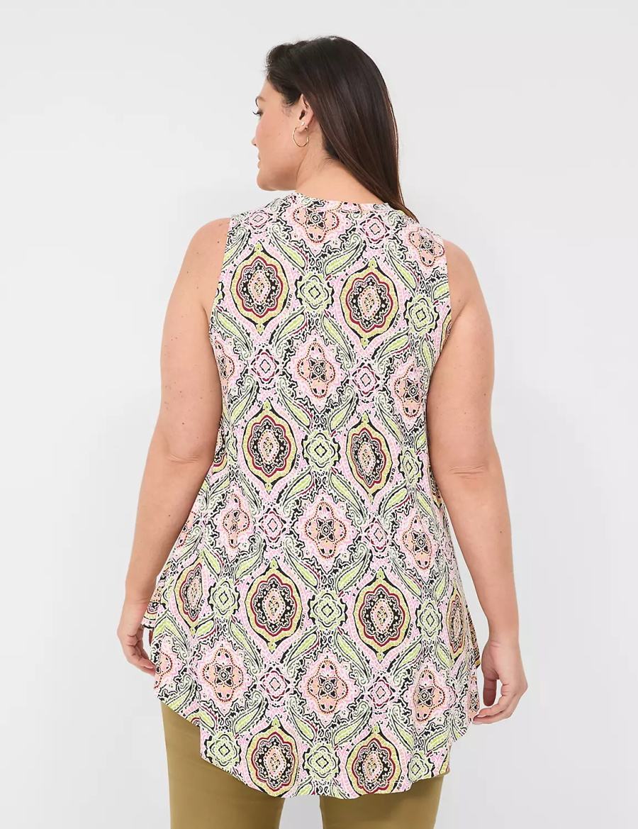 Women Lane Bryant Max Swing Sleeveless High-Neck Tunic T Shirts Multicolor | JEE1969FT