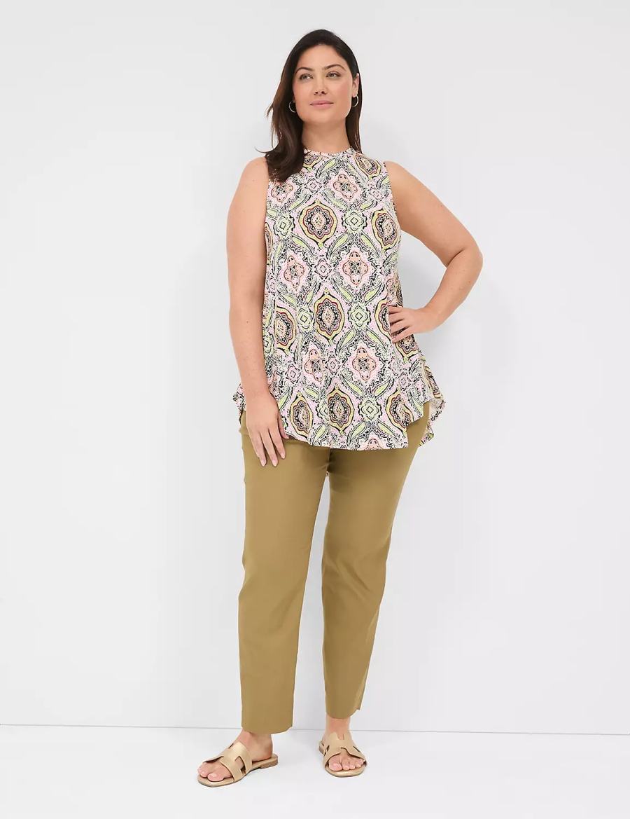 Women Lane Bryant Max Swing Sleeveless High-Neck Tunic T Shirts Multicolor | JEE1969FT