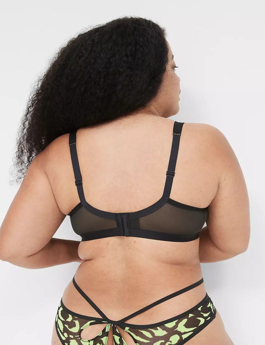 Women Lane Bryant Mesh Unlined T-Shirt Bra Green | DSF2194TM