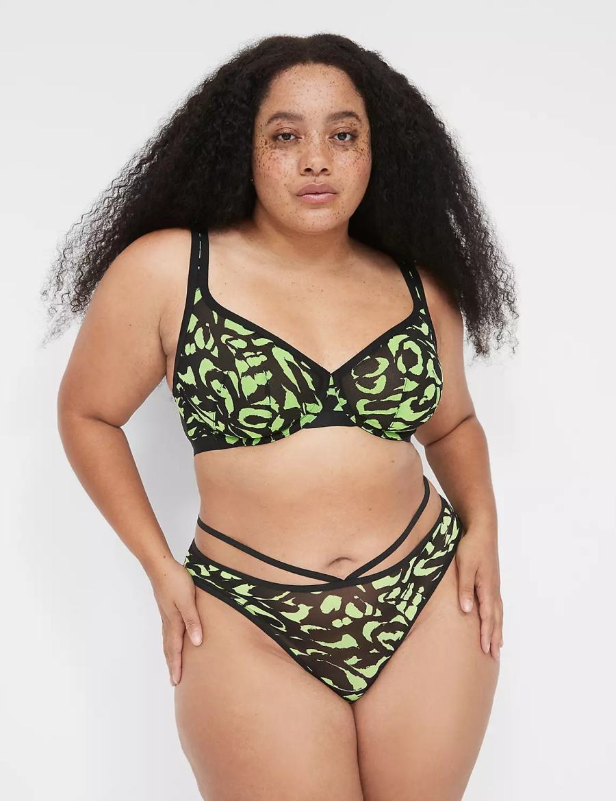 Women Lane Bryant Mesh Unlined T-Shirt Bra Green | DSF2194TM