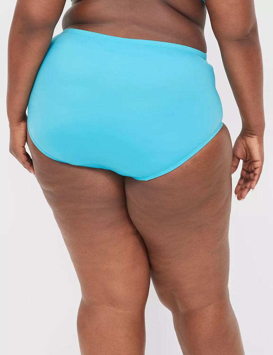 Women Lane Bryant Mid-Rise Swim Briefs Blue | SWW34WU