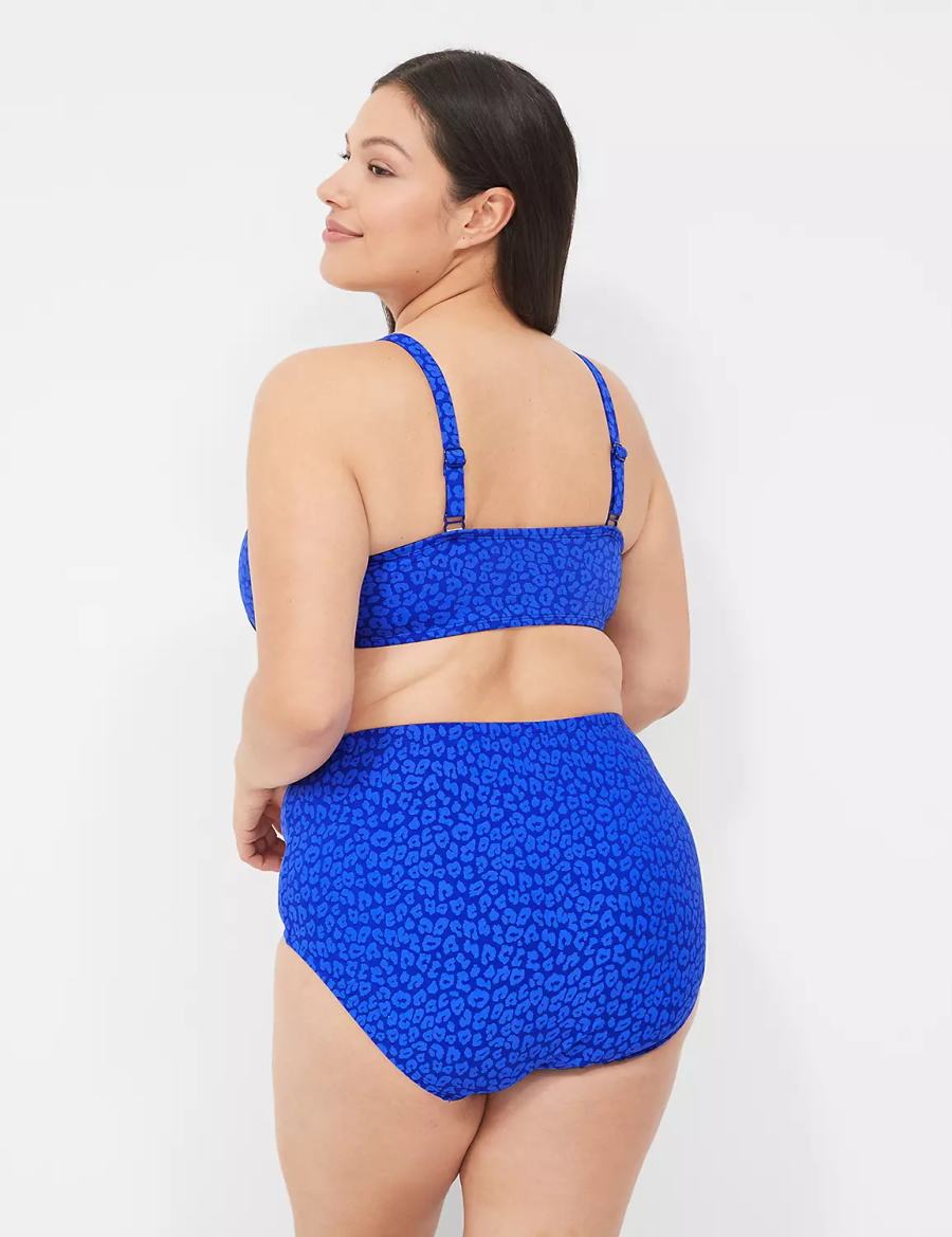 Women Lane Bryant Mid-Rise Swim Briefs Blue | YVR1064DJ