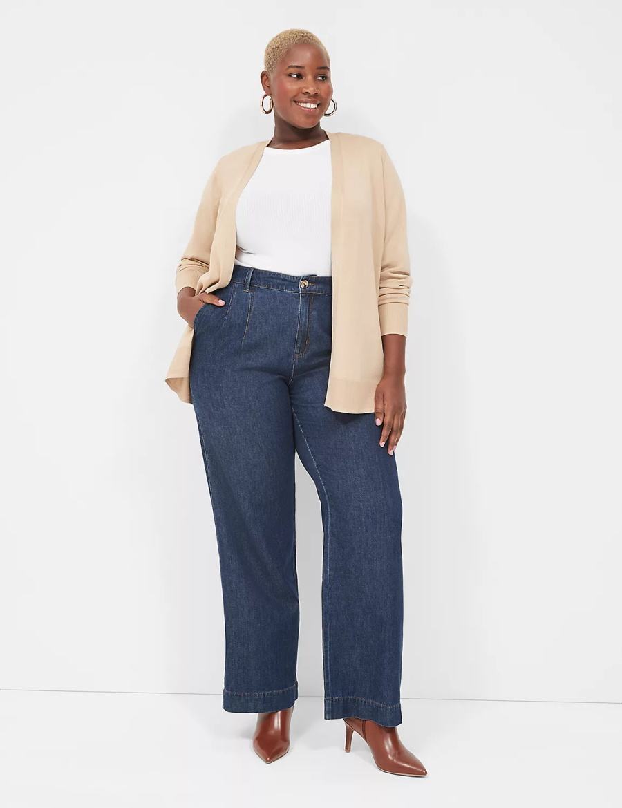 Women Lane Bryant Modern Long-Sleeve Open-Front Cardigan Khaki | XLV7565PL