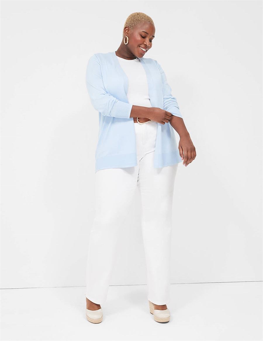Women Lane Bryant Modern Long-Sleeve Open-Front Cardigan Blue | VIV4960BA