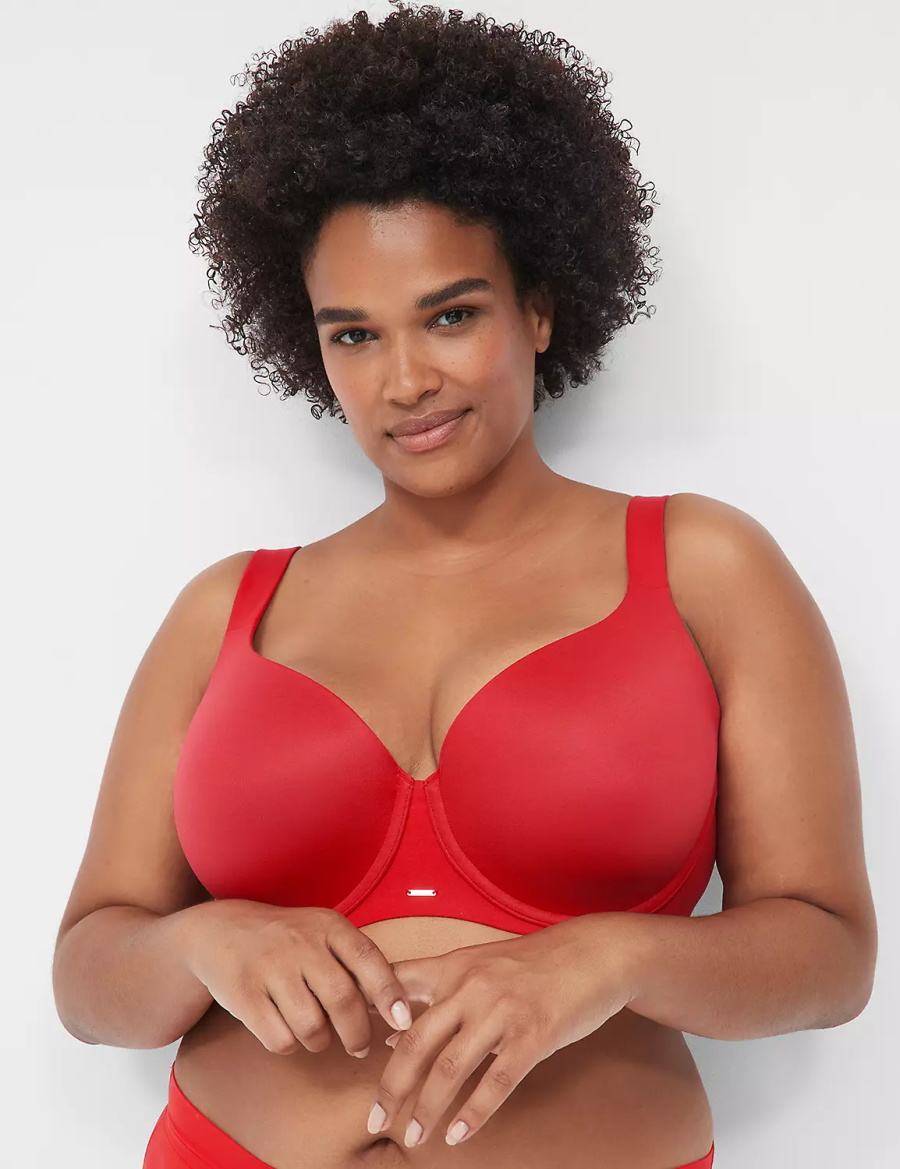 Women Lane Bryant Modern Luxe Lightly Lined Balconette Bra Red | GQZ5045UD