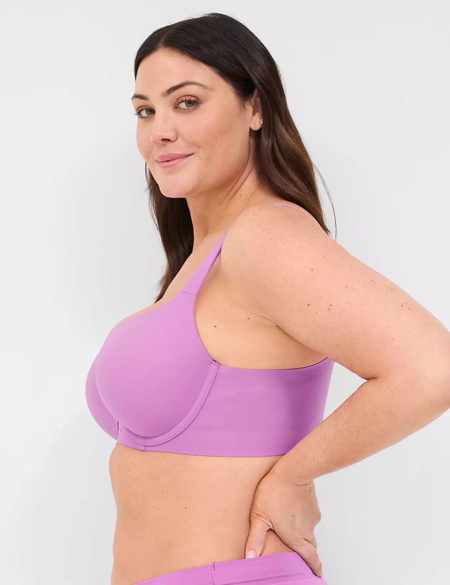 Women Lane Bryant Modern Luxe Lightly Lined Balconette Bra Purple | KGD7967GS