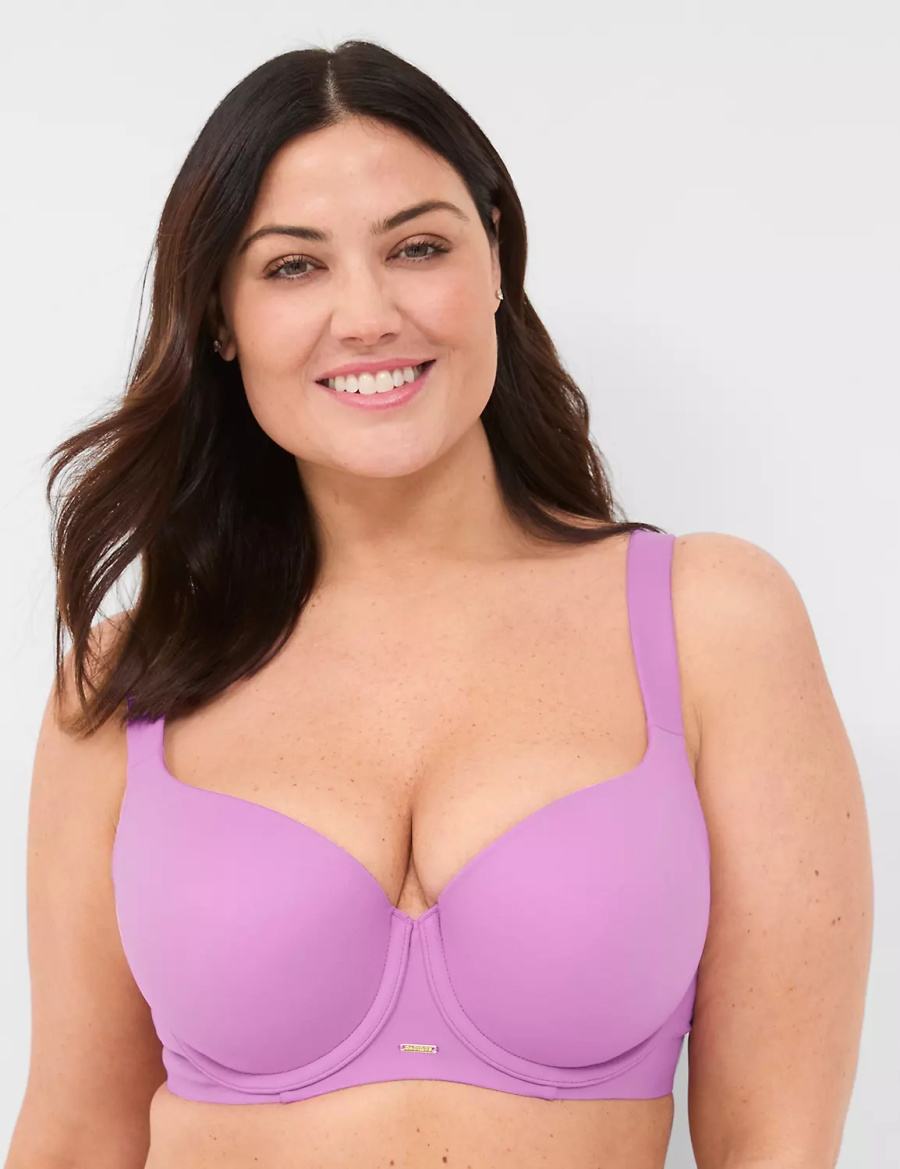 Women Lane Bryant Modern Luxe Lightly Lined Balconette Bra Purple | KGD7967GS