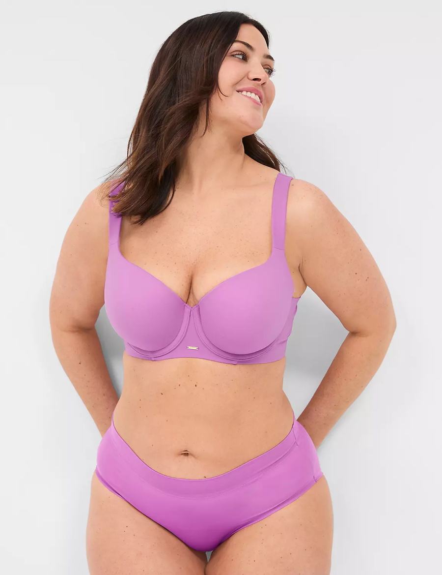 Women Lane Bryant Modern Luxe Lightly Lined Balconette Bra Purple | KGD7967GS