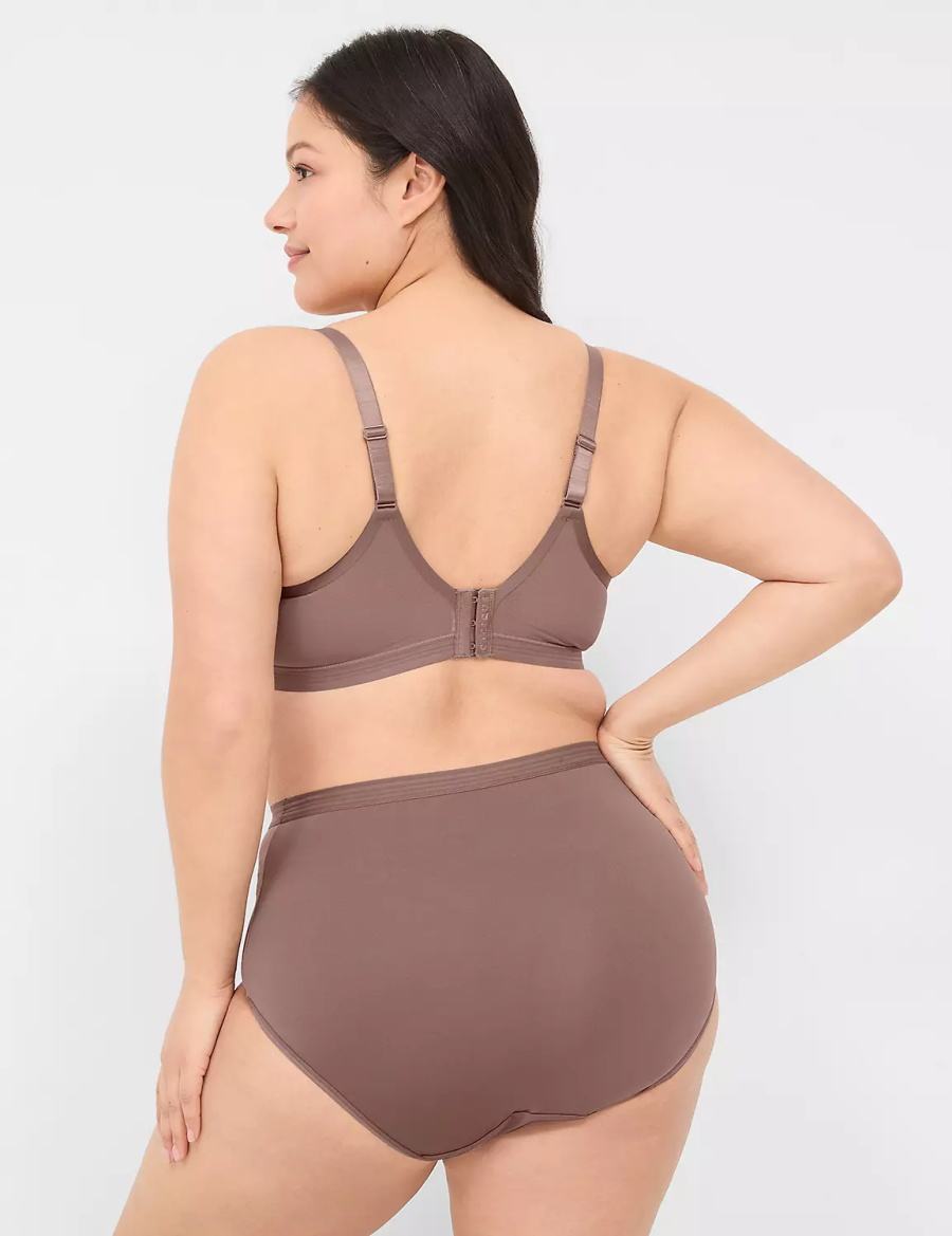 Women Lane Bryant Modern Romance Full Briefs Deep Grey Brown | MXD9743BX