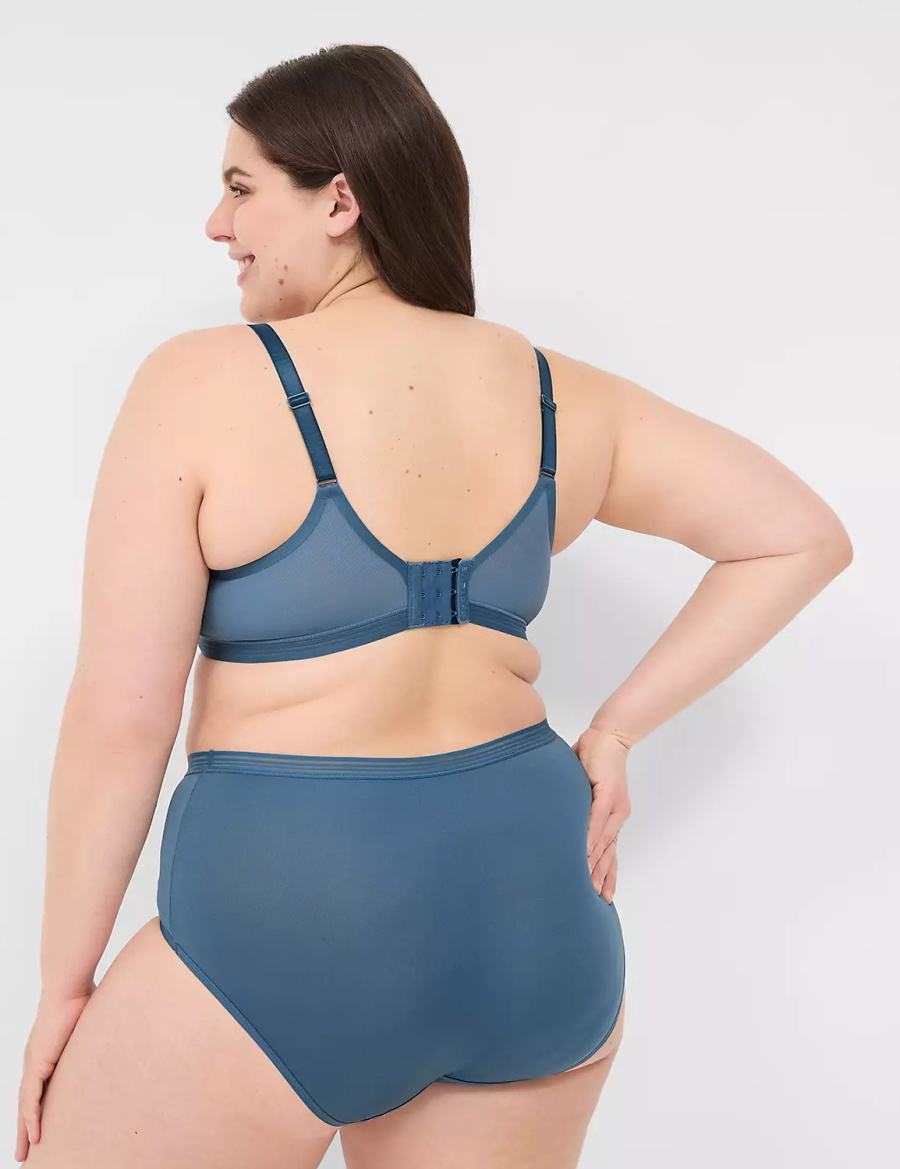 Women Lane Bryant Modern Romance Lightly Lined Demi Bralettes Blue Grey | VBE4416AH